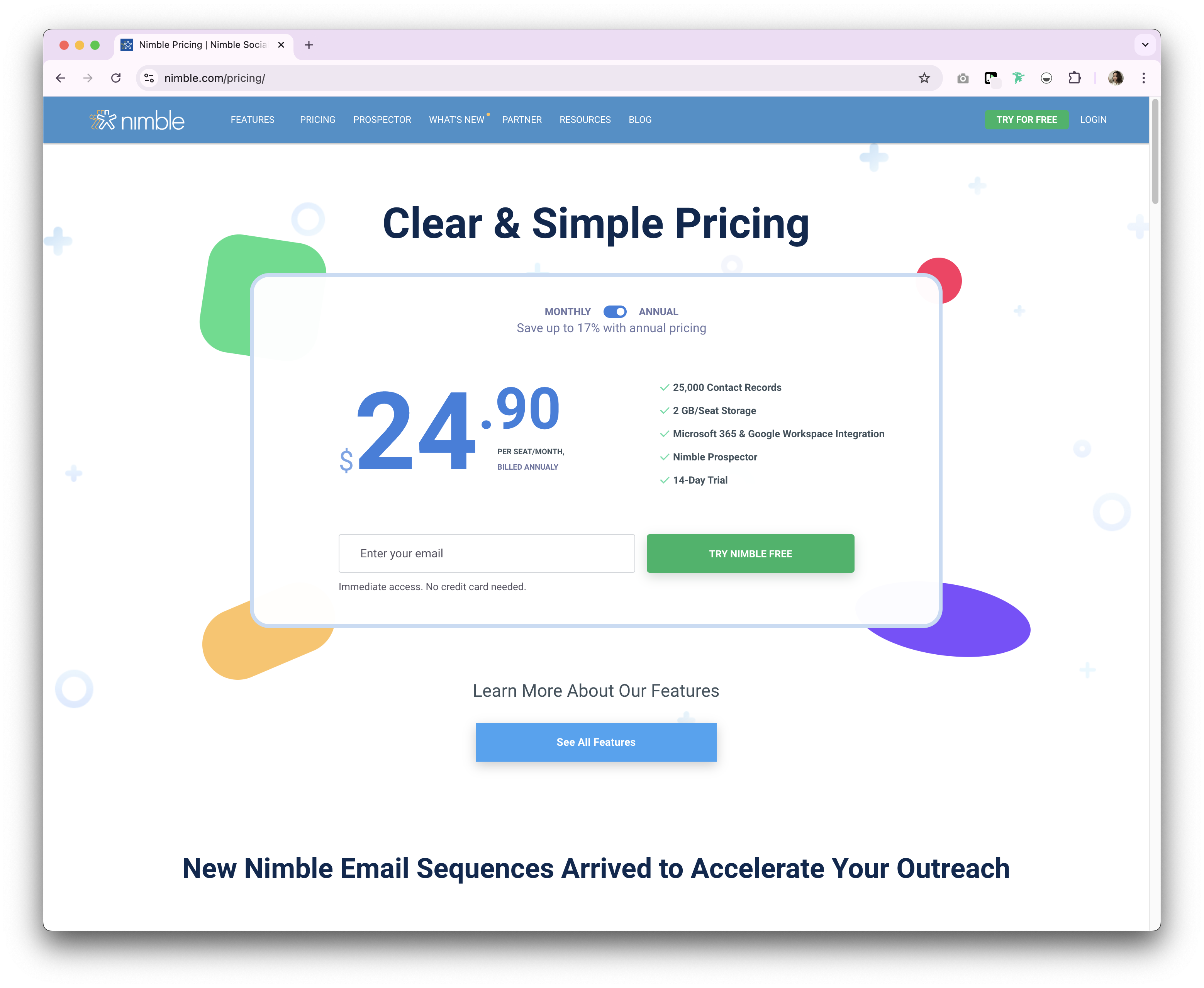 Nimble prices and plans