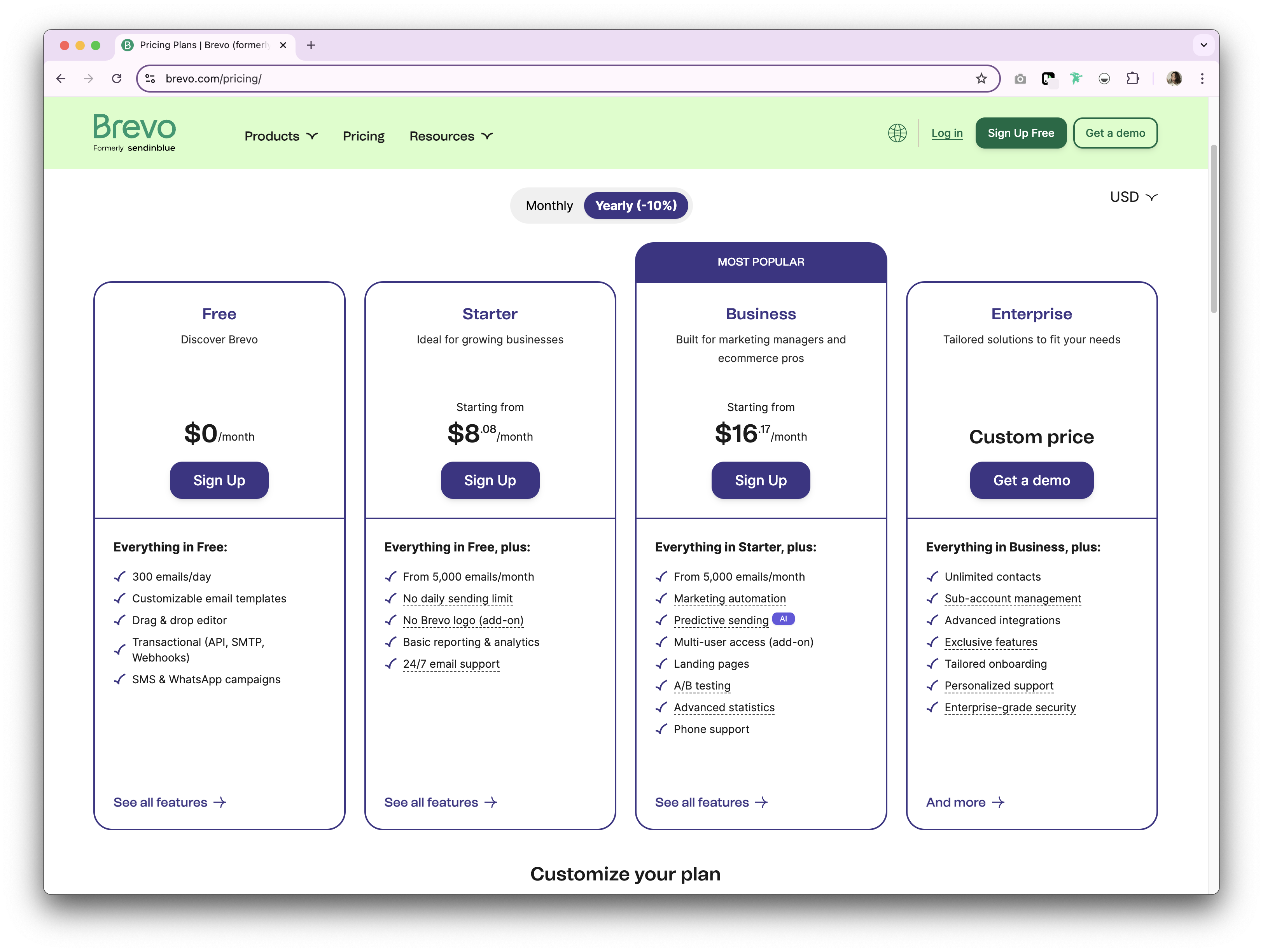 Brevo  prices and plans