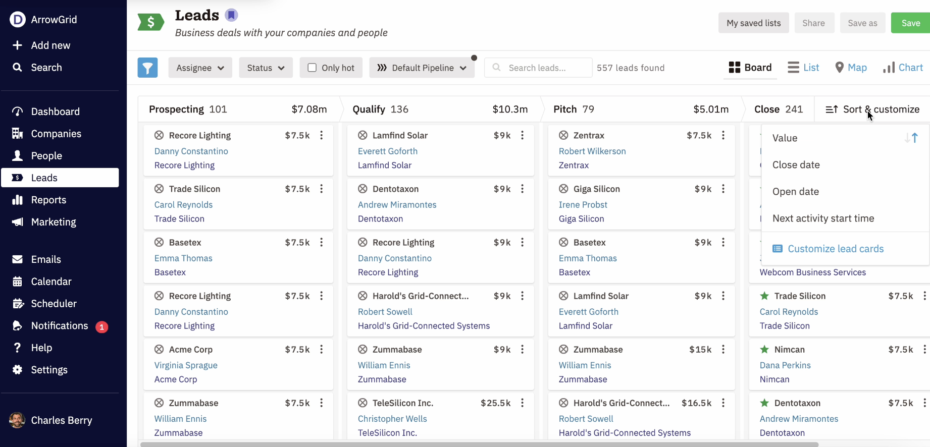 Nutshell  CRM Pipeline