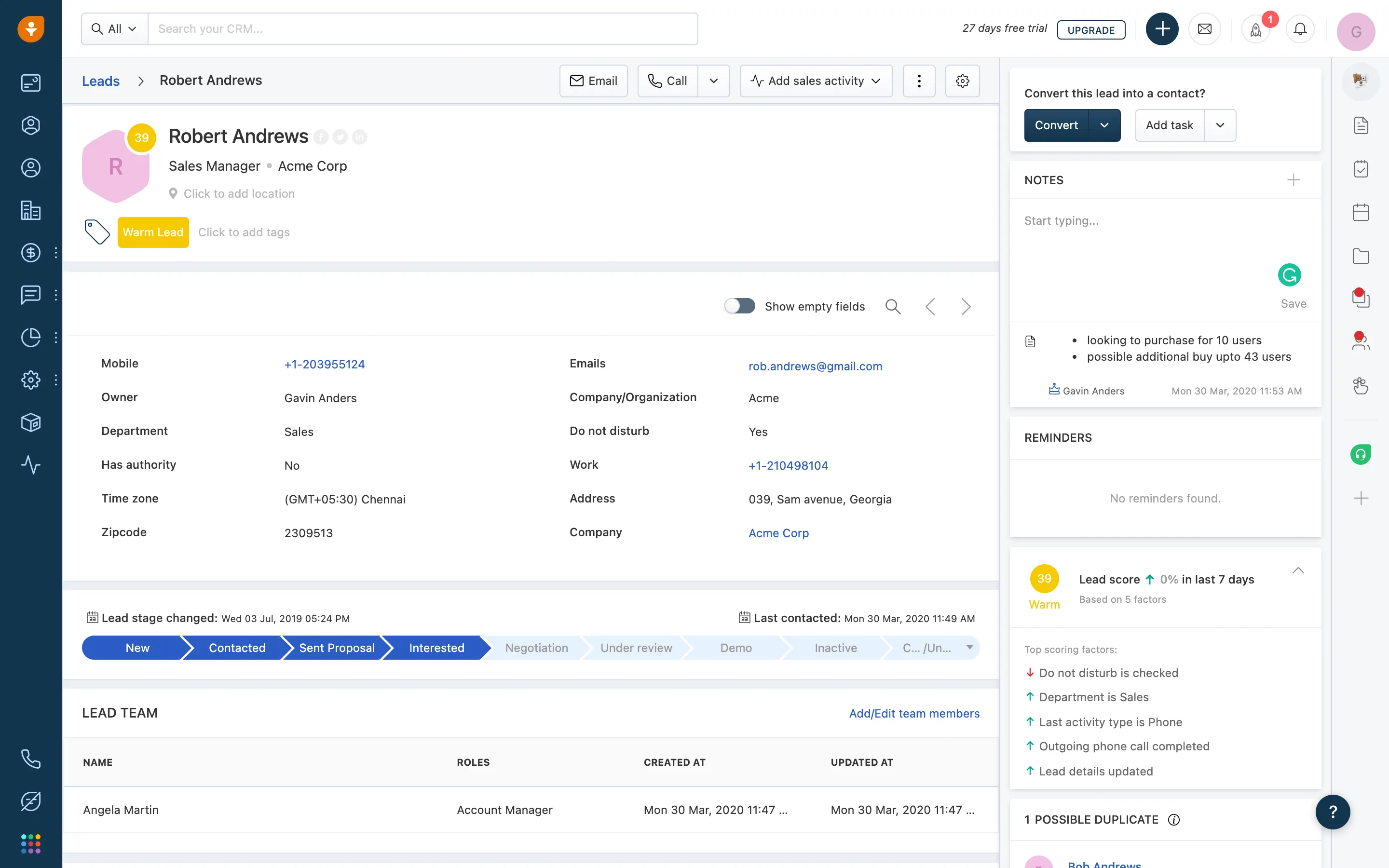 Freshsales CRM-Automatisierungen