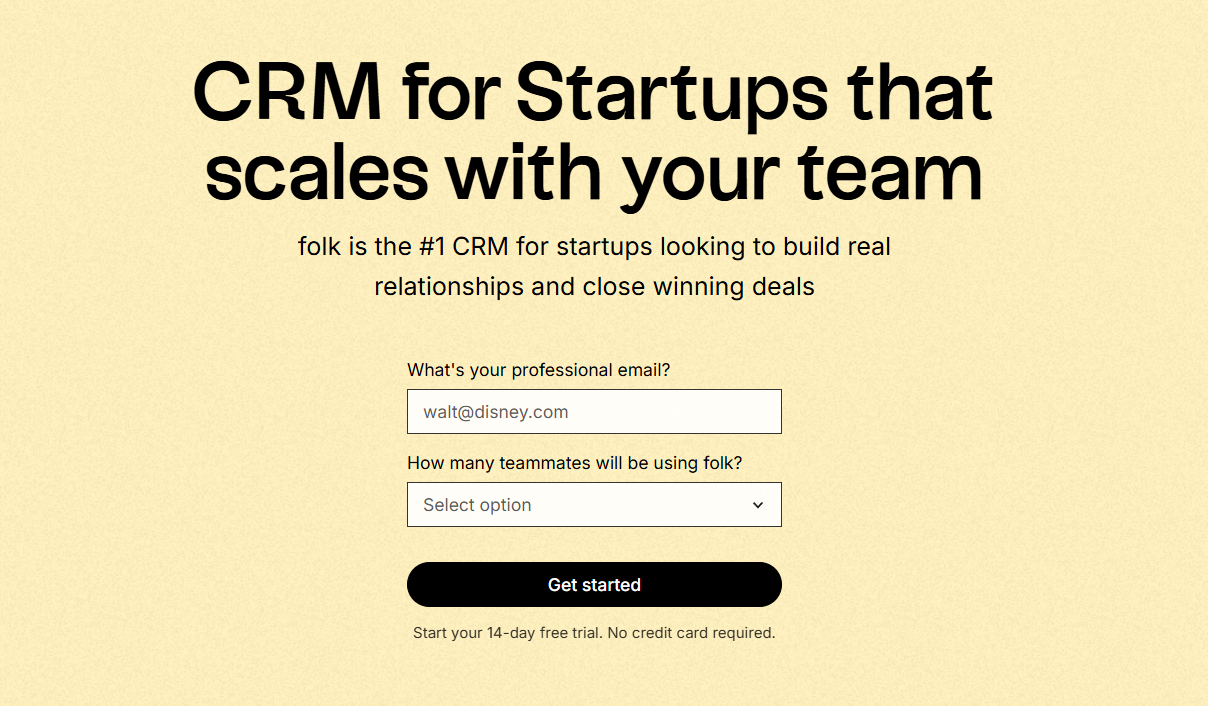 folk CRM startups