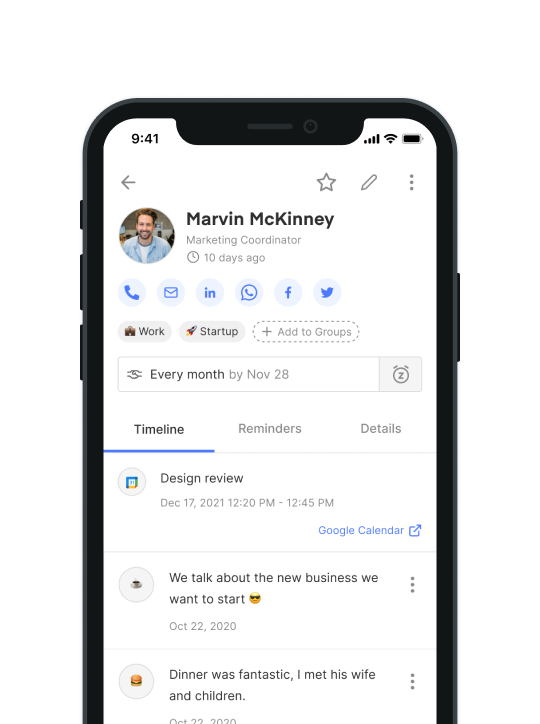 Aplicación móvil Dex CRM