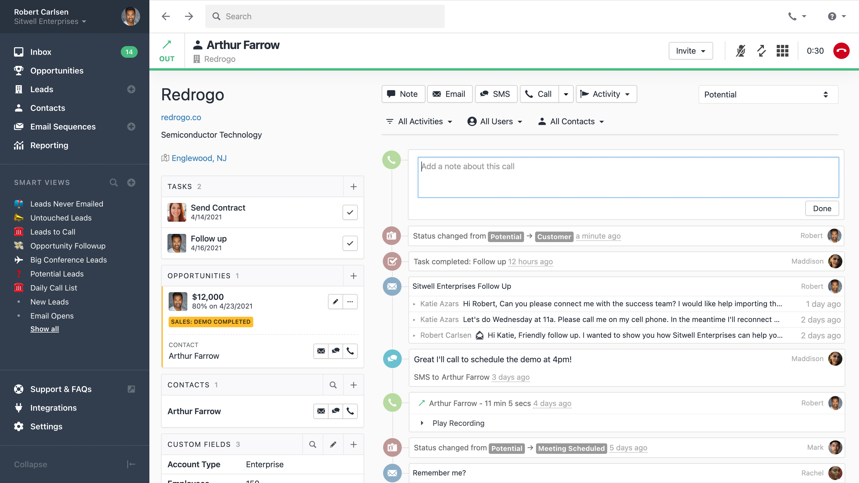 close software de gestión de canalización de close