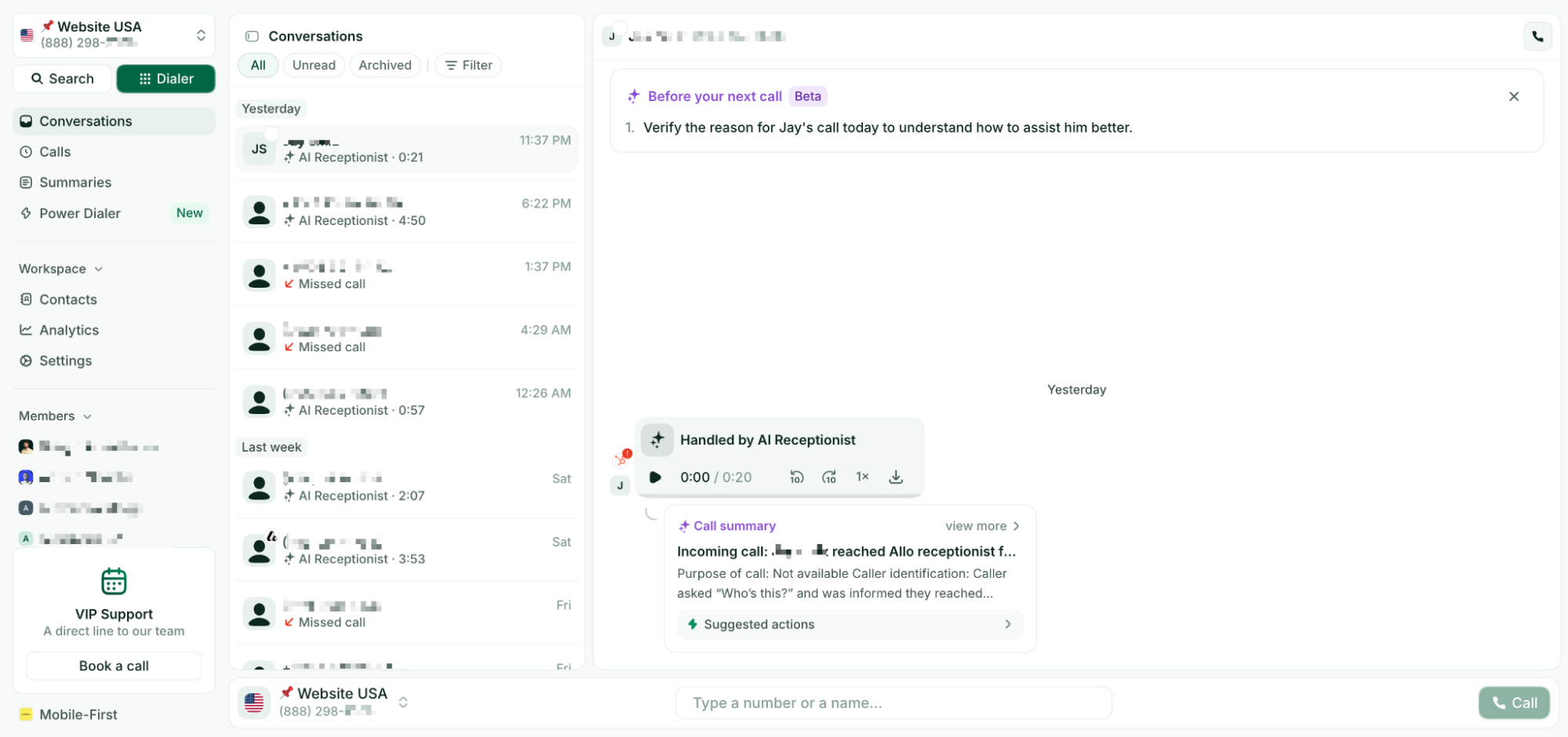 Allo’s inbox