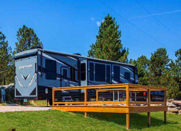 RV with a deck