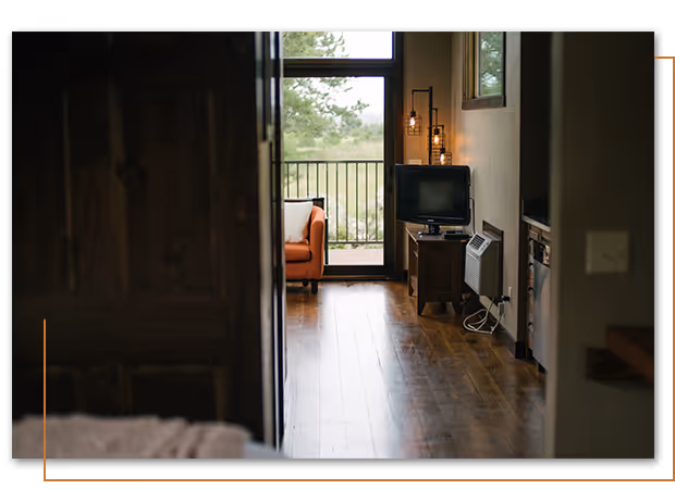 inside at Iron Mountain cabin at Buffalo Ridge Camp Resort in Custer, SD