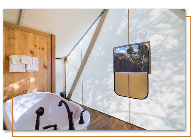 Whispering Pine glamping tent at Buffalo Ridge Camp Resort in Custer, SD