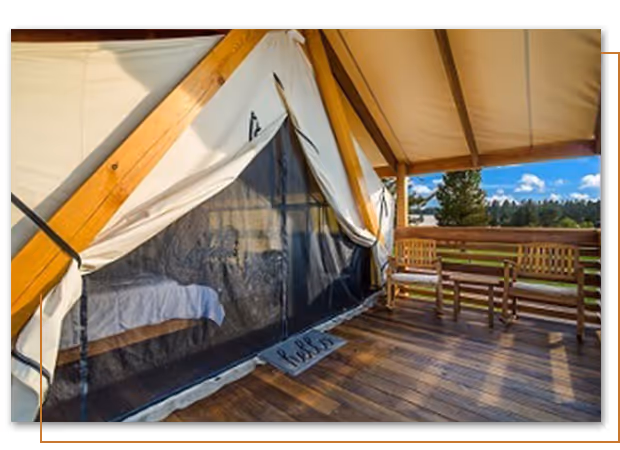 Aspen Grove glamping tent at Buffalo Ridge Camp Resort in Custer, SD