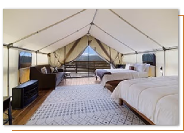 Aspen Grove glamping tent at Buffalo Ridge Camp Resort in Custer, SD