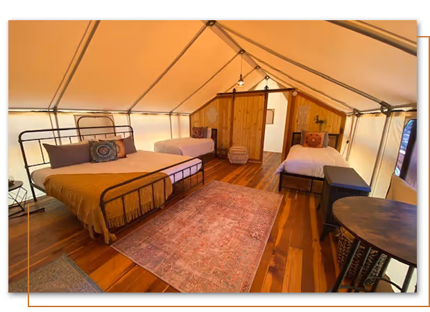 Luna Belle glamping tent at Buffalo Ridge Camp Resort in Custer, SD