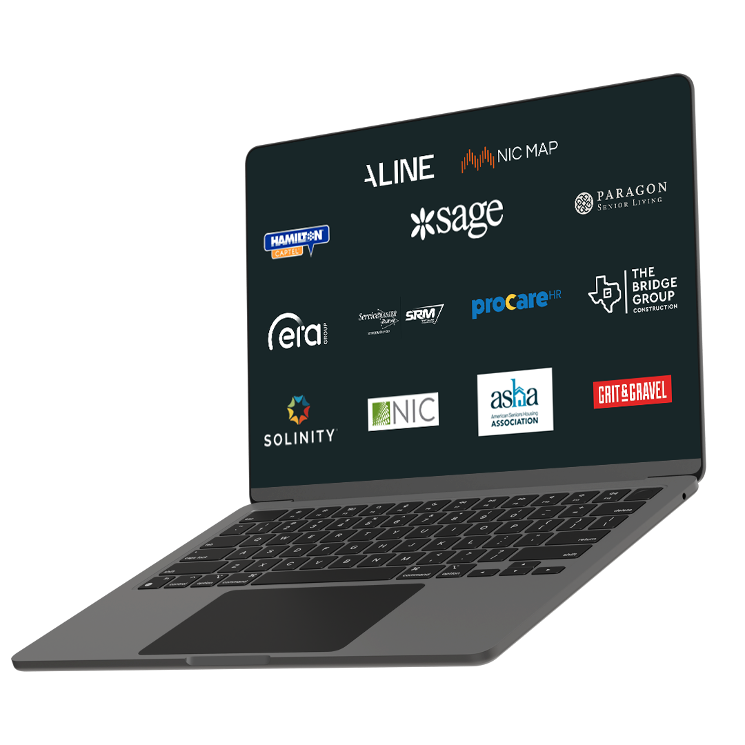 Laptop mockup displaying current Bridge the Gap sponsors