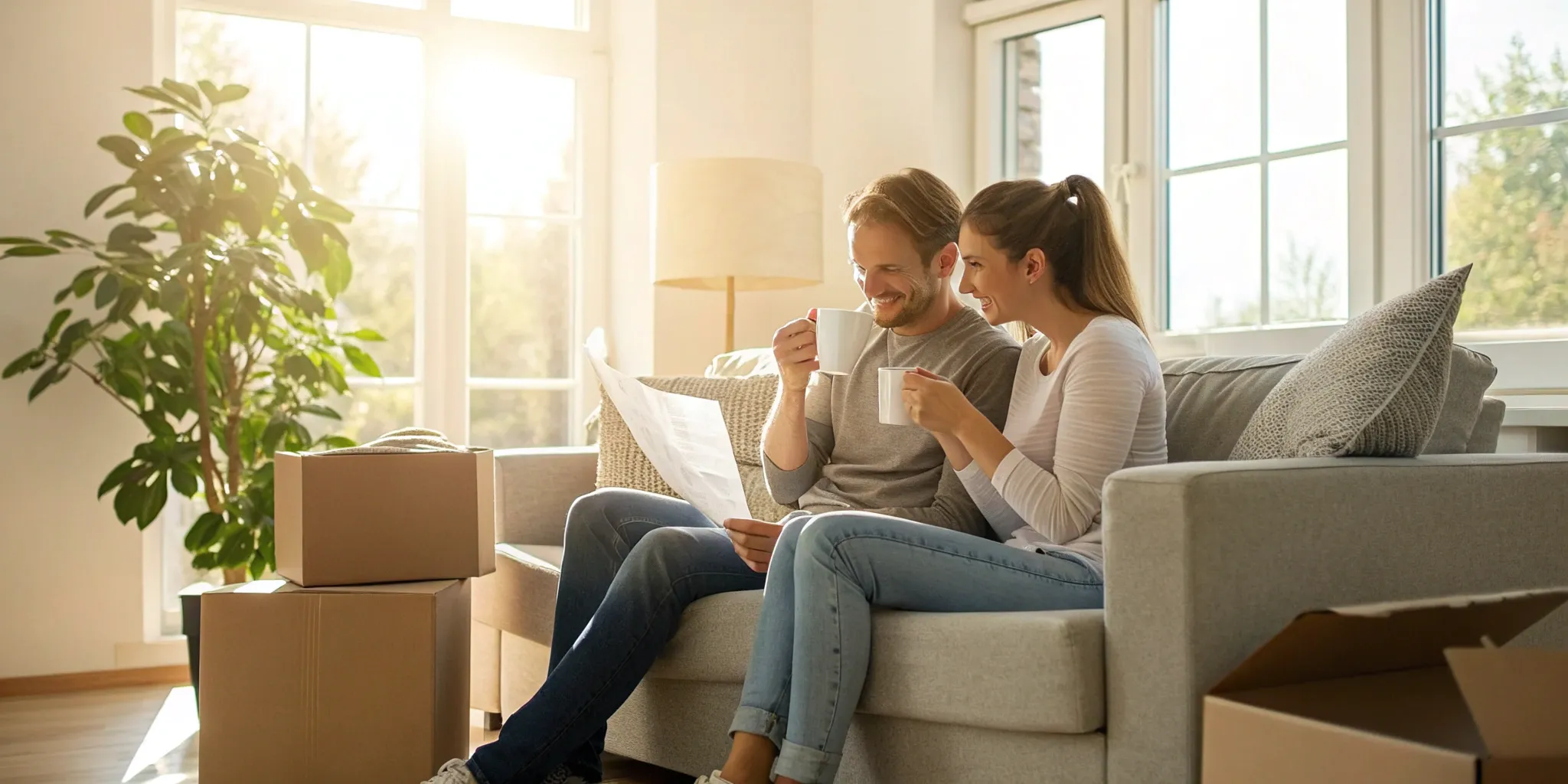 Couple reviewing how to get a loan against their house with bad credit.