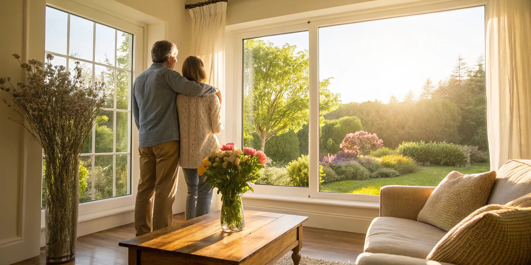 Couple looking at a home, getting a mortgage after bankruptcy and foreclosure.