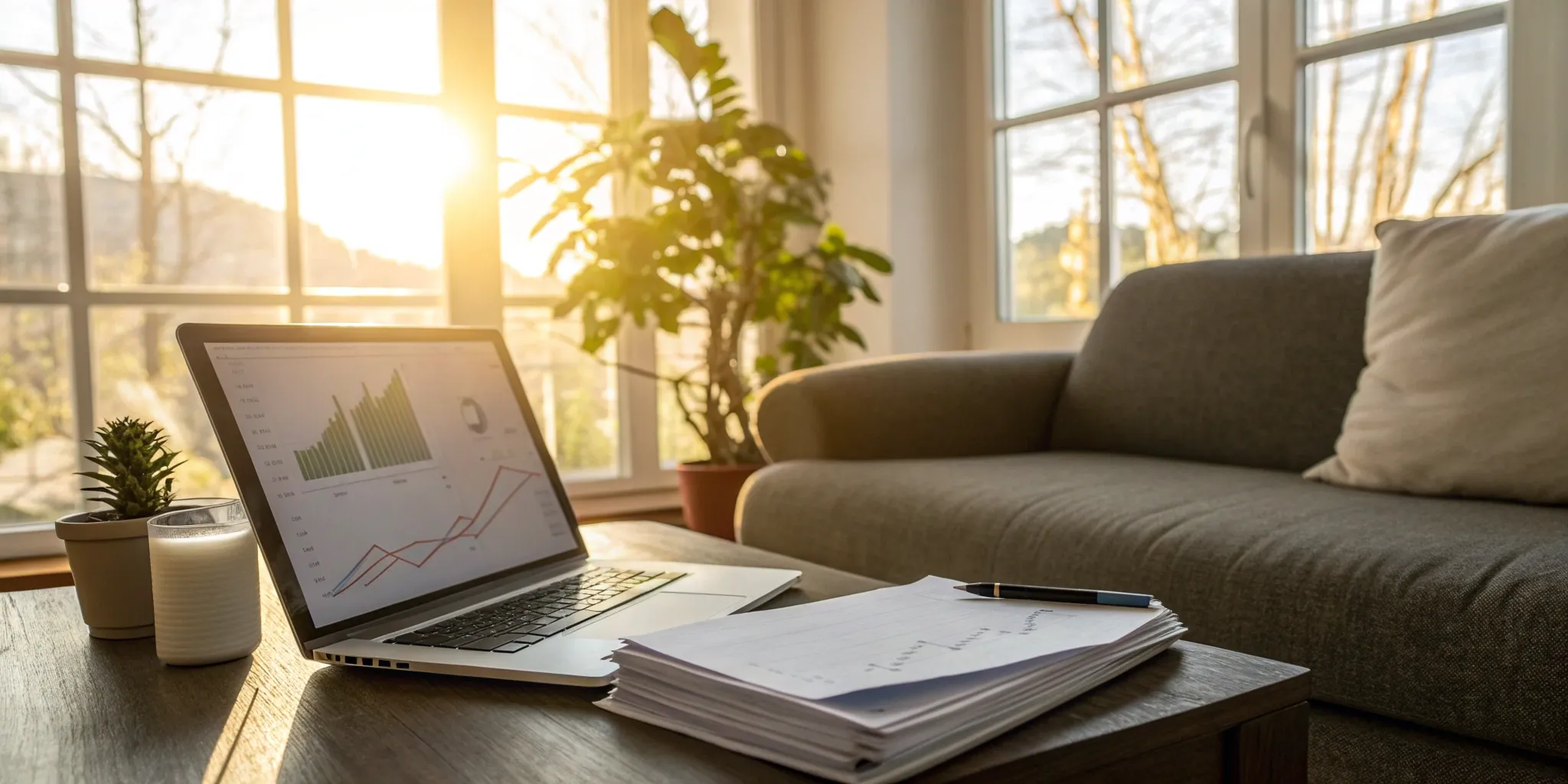 Laptop and paperwork showing the requirements for a cash out refinance with a low credit score.