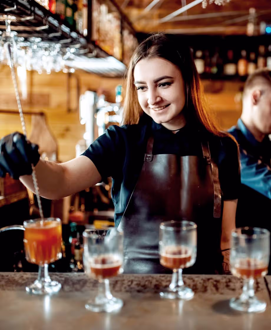 bartender making drinks