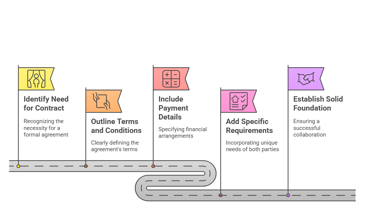 Musician signing a performance contract