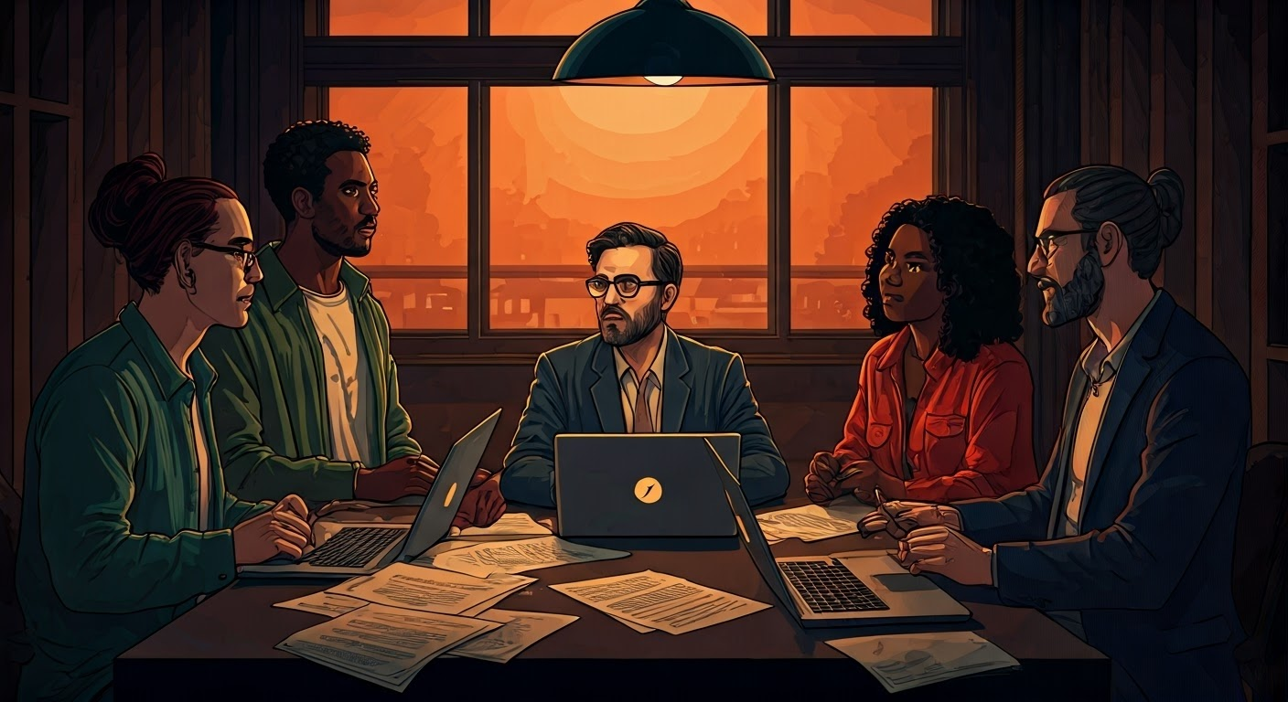 Artists and venue owners discussing contracts