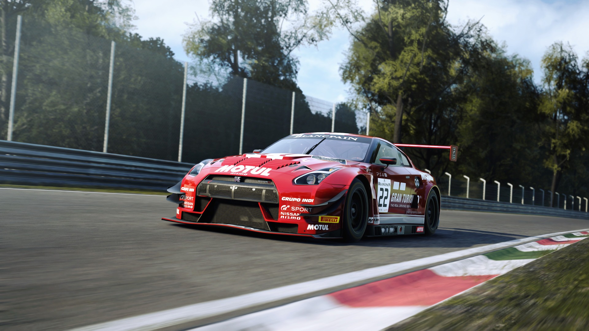 Nissan GT-R GT3 racing on track in Assetto Corsa Competizione