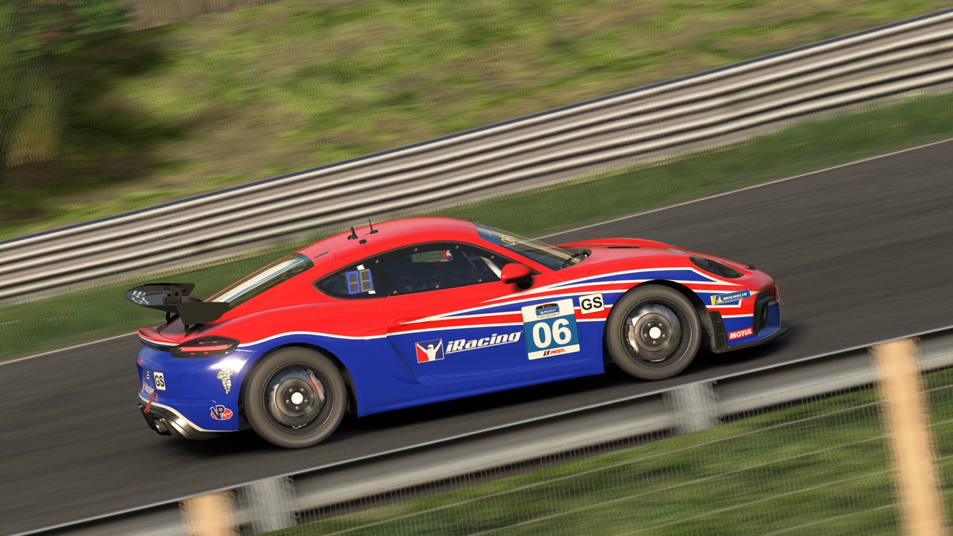 Porsche 718 Cayman GT4 Clubsport MR racing in iRacing