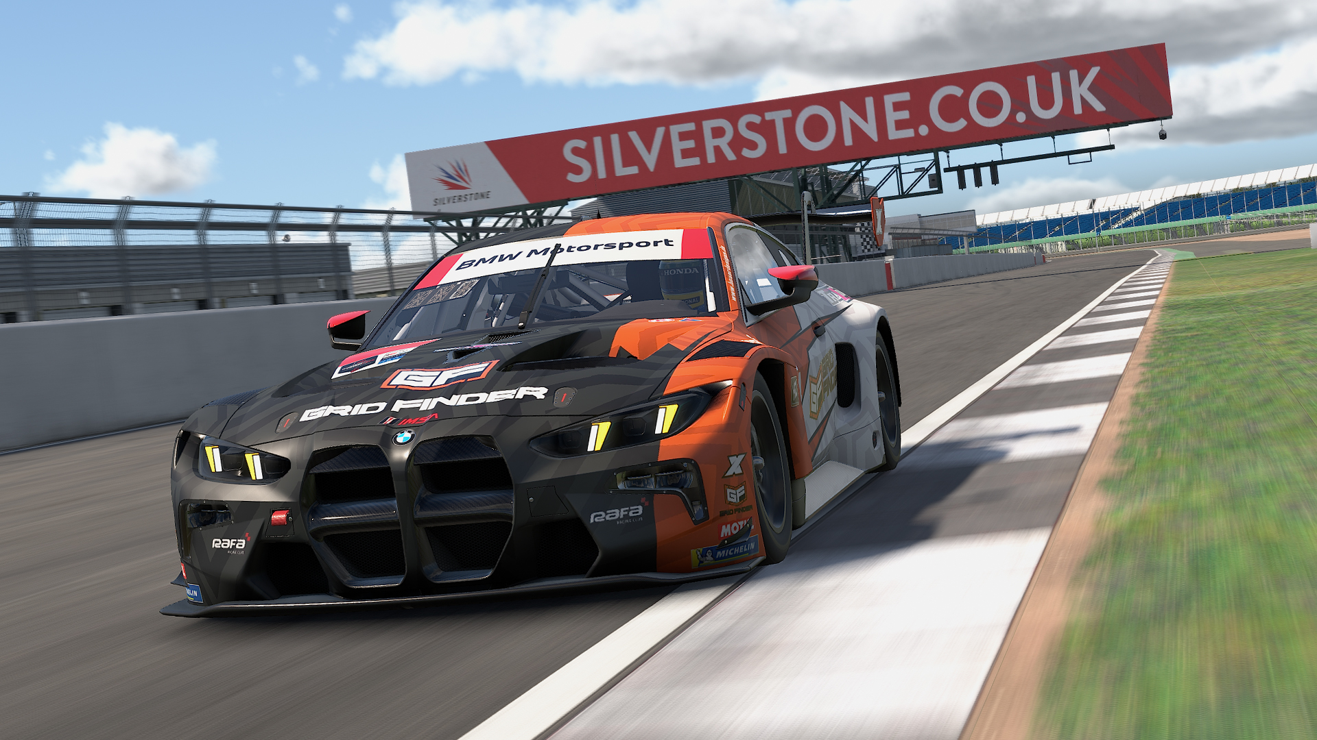GT3 race car at Silverstone in iRacing ahead of the Britcar 24HR