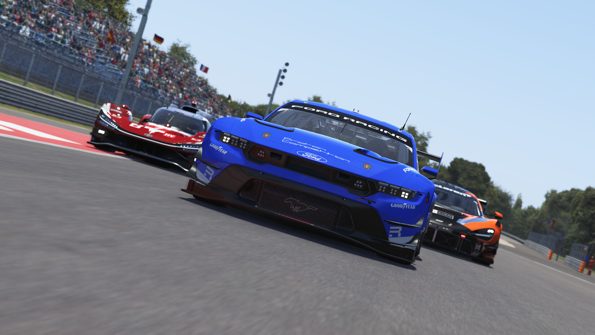 Le Mans Ultimate LMGT3 cars racing in online multiplayer
