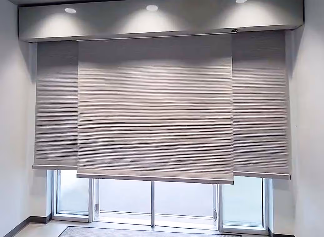 Bulletproof window shades in office