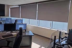 Bulletproof window shades in office