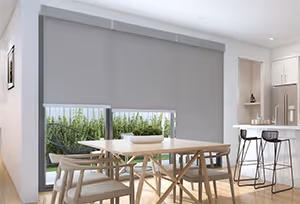 Bulletproof window shades in residential kitchen