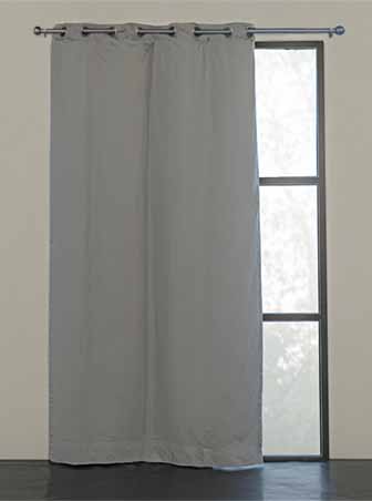 Curtain, grommets on rod