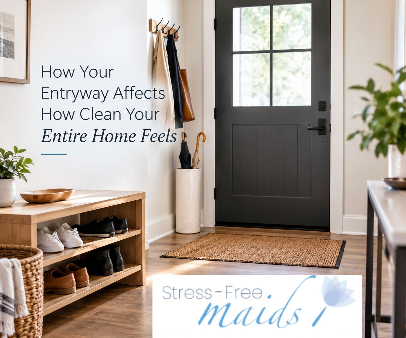 Your entryway sets the tone for your home. Learn simple ways to reduce dirt, clutter, and mess while keeping your home feeling fresh and organized.