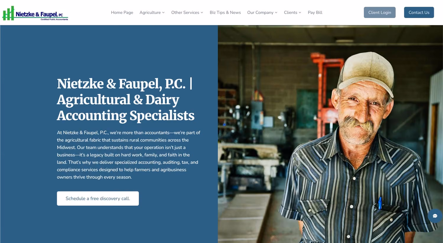 Nietzke & Faupel, P.C. website — Agricultural & Dairy Accounting Specialists