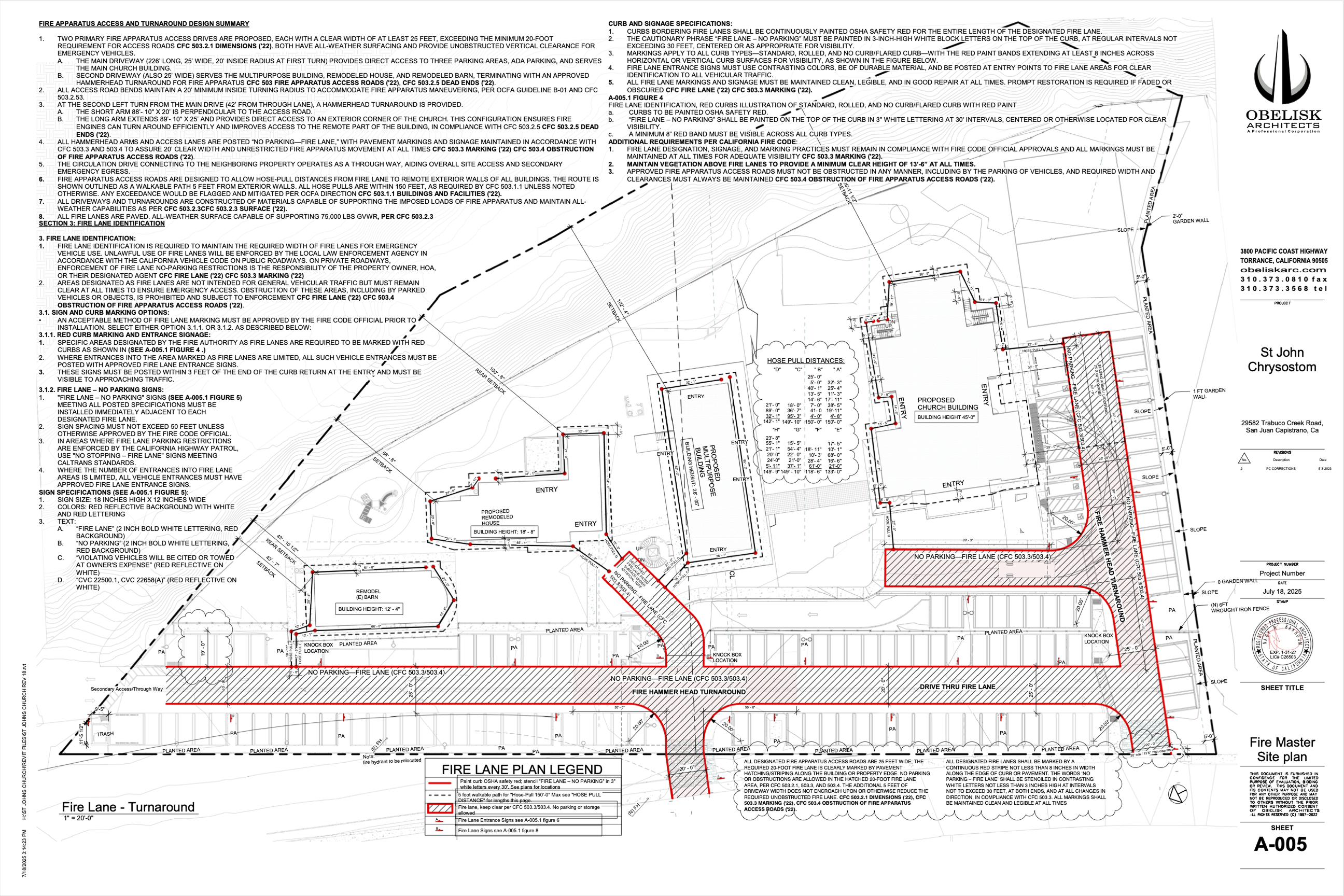 Screenshot of Obelisk Architects' drawing for a church project in Southern California