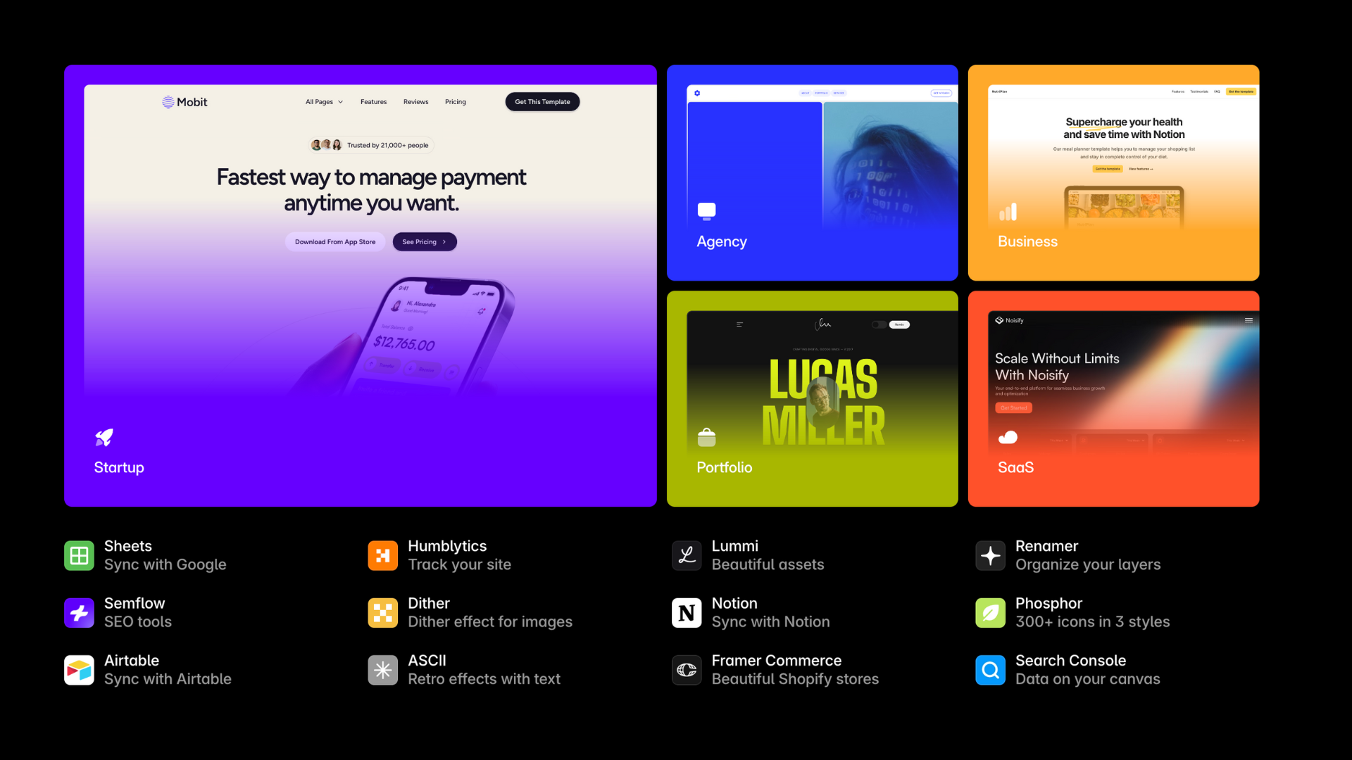 Framer templates