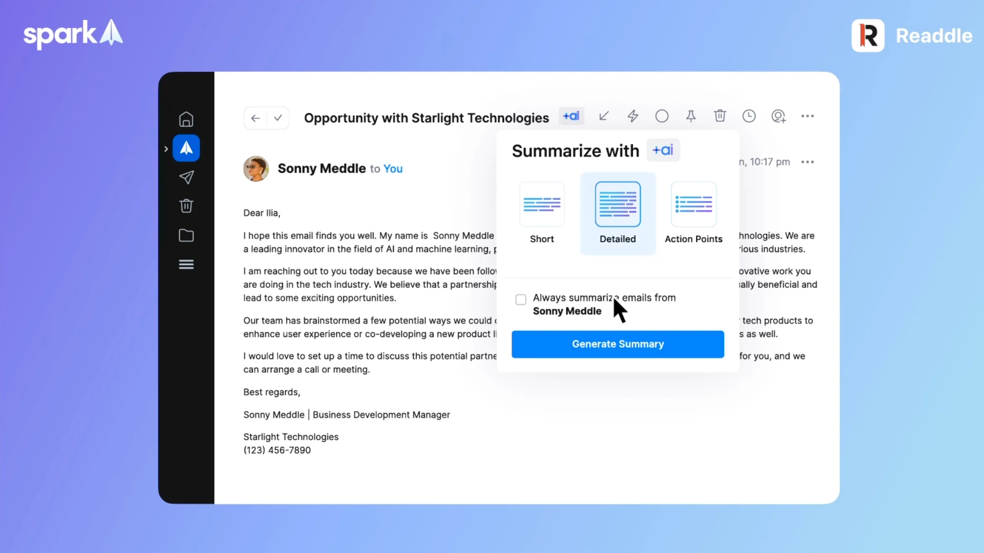 AI email summarizer