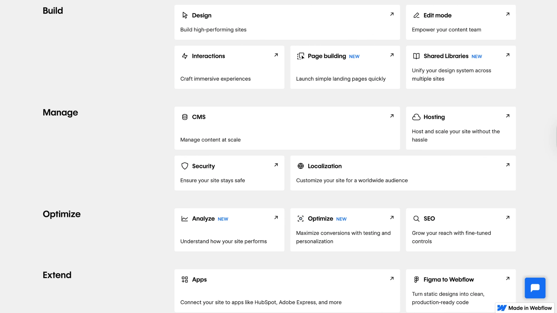 webflow features
