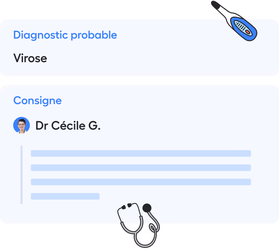 Éléments de l'interface de la page comptes rendus de l'application biloba entouré d'illustrations