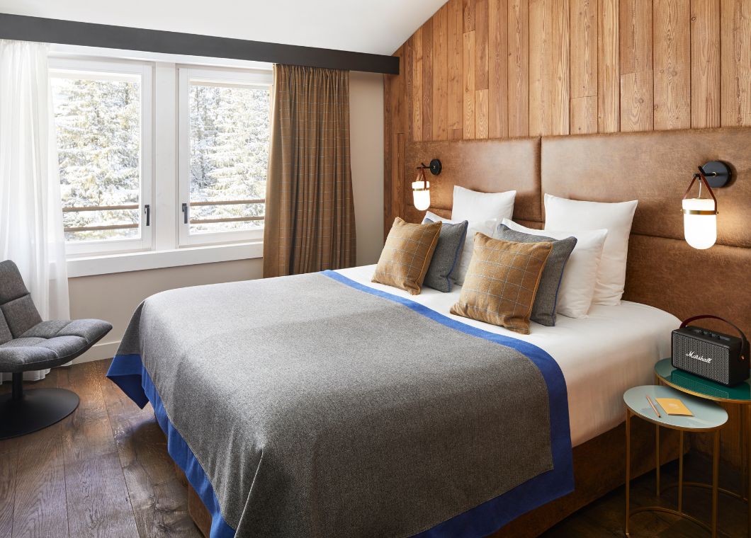 La Suite coup de coeur vue chambre Écrin Blanc hotel à courchevel