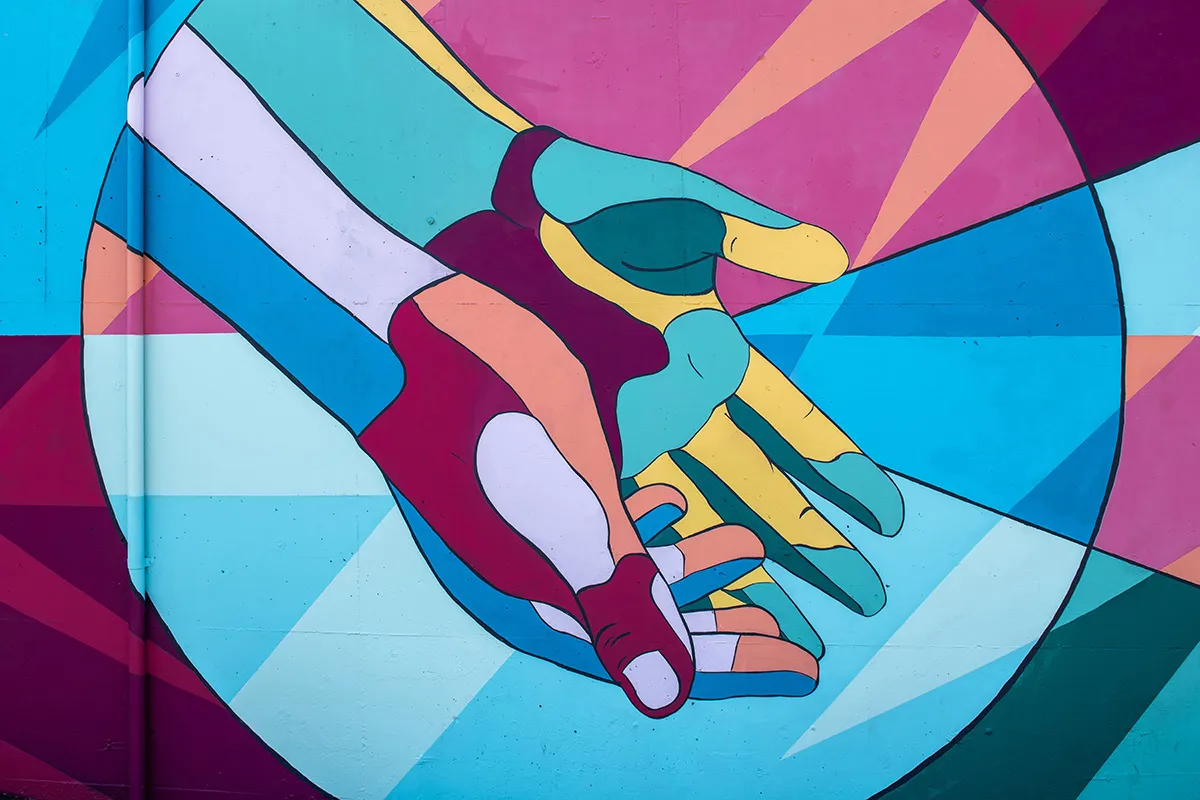 Mural celebrating neurodiversity, Autism Acceptance Day