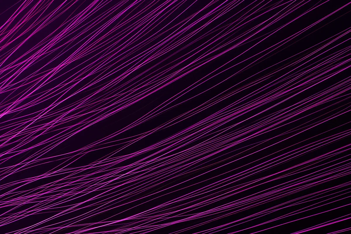 Data and computer vision represented by neon pink lines on a dark background