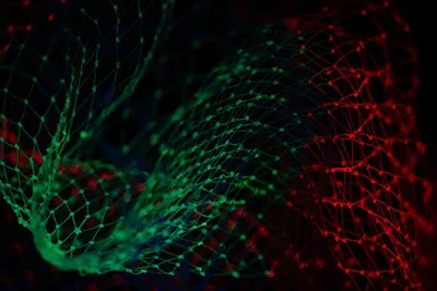 NLP Annotation represented by colorful mesh illustration