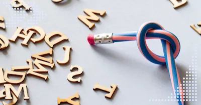 scrambled letters with pencil