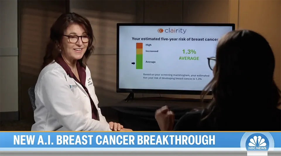 Screecap from the Today Show feature on Clairity