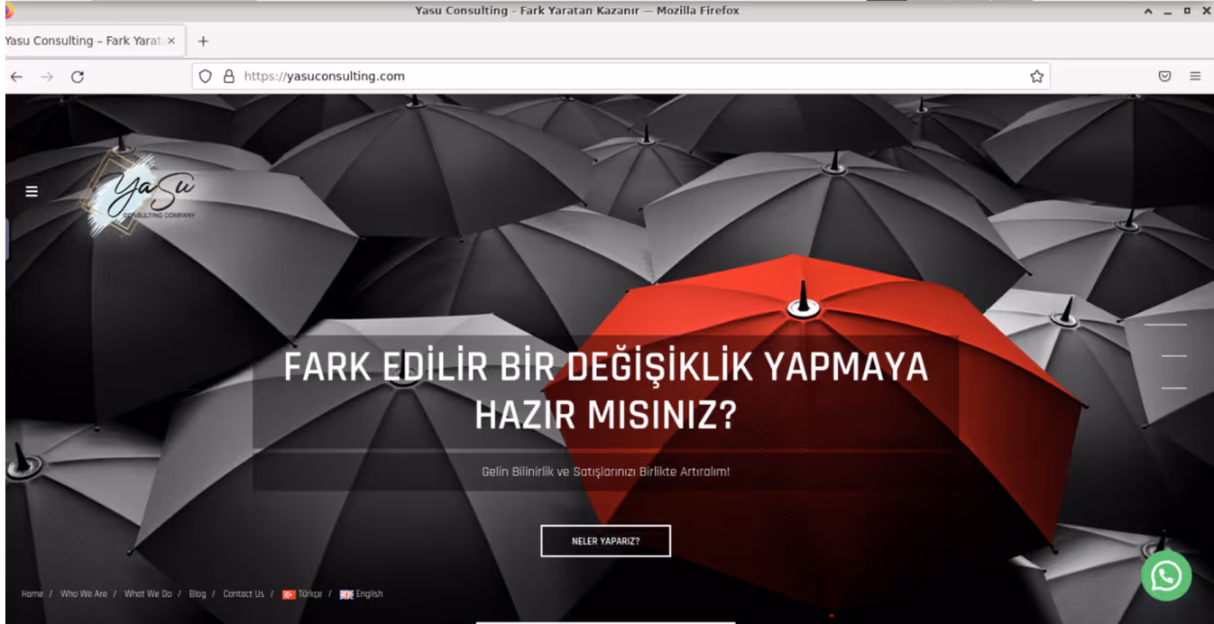Screenshot of one of the likely compromised sites used in the intrusion.