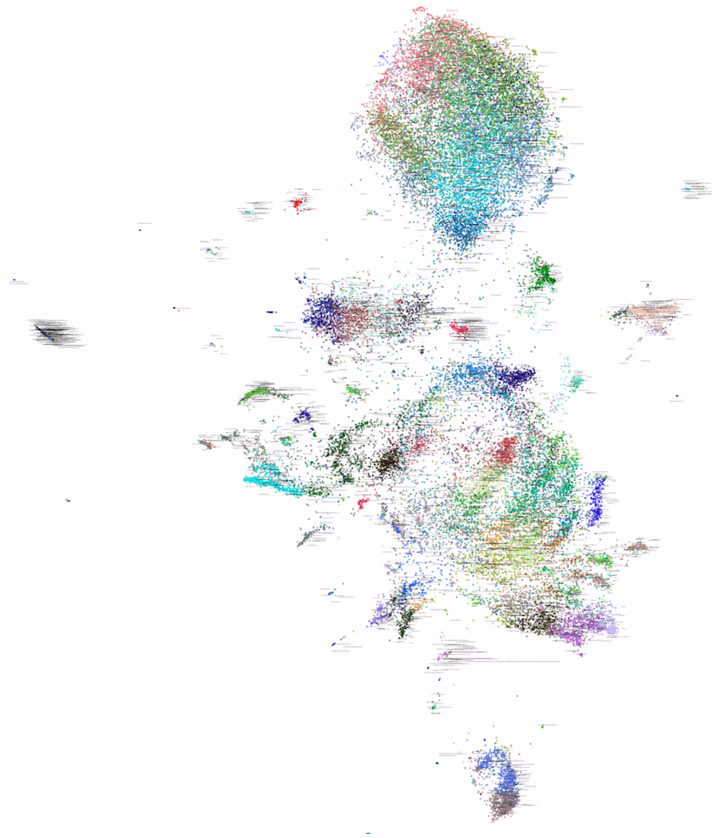 DEMIST-2 visualization of hostname relationships from a large web dataset.