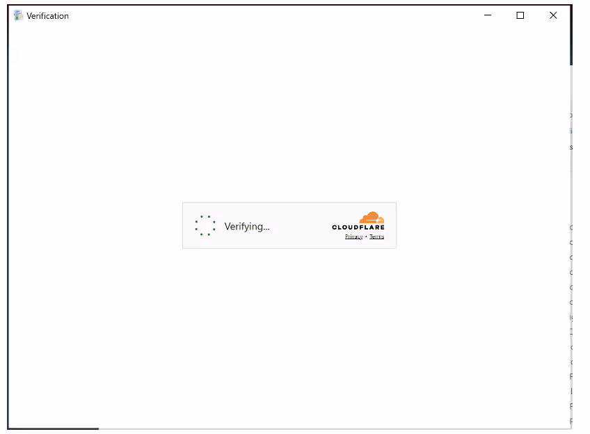 Cloudflare verification screen.