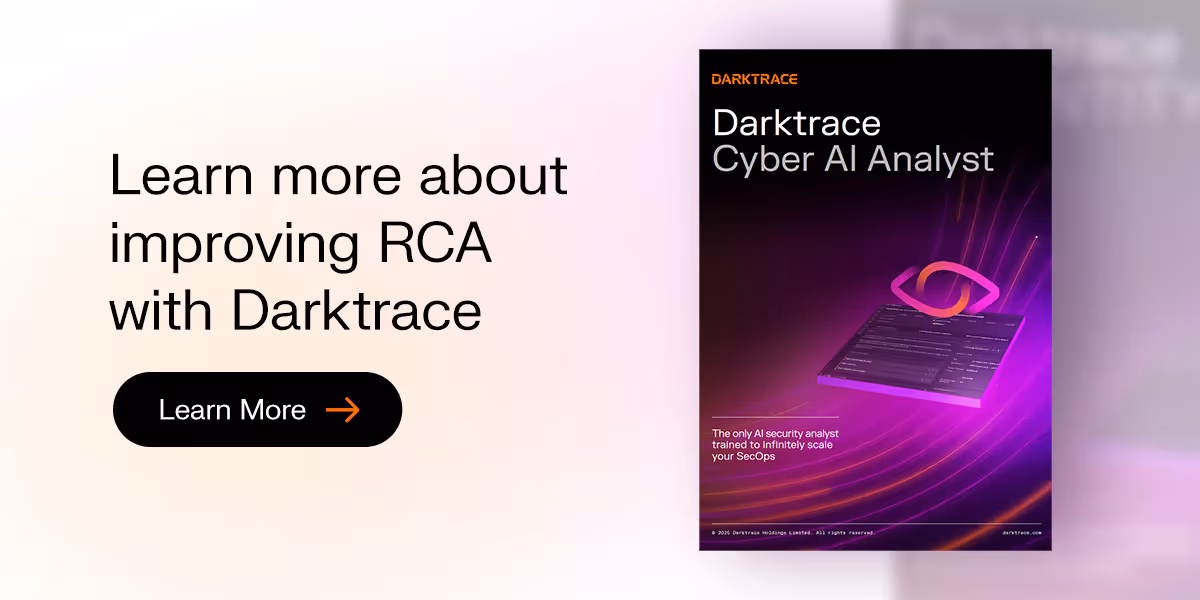 Darktrace cyber ai analyst root cause analysis