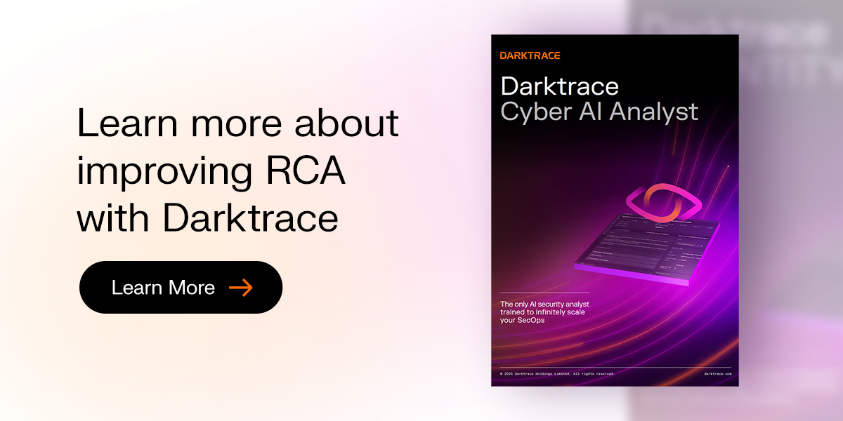 Darktrace cyber ai analyst root cause analysis