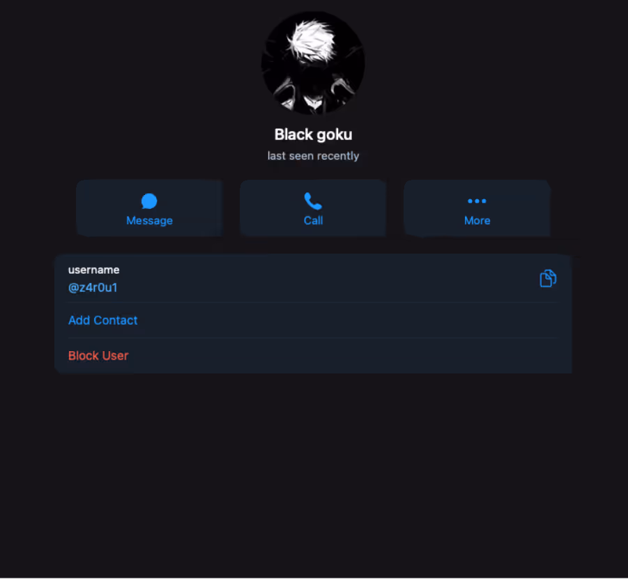 @z4r0u1 Telegram user profile