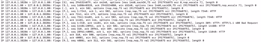 Tcpdump output for SSL Dos method